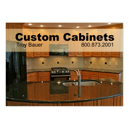 Custom Cabinets - Carpenter, Home Improvement Business Card Template