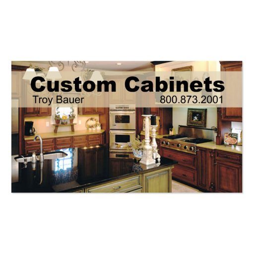 Custom Cabinets - Carpenter, Home Improvement Business Card Template (front side)