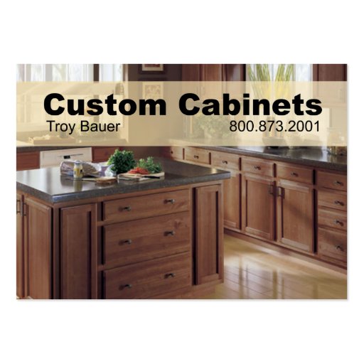 Custom Cabinets - Carpenter, Home Improvement Business Card (front side)