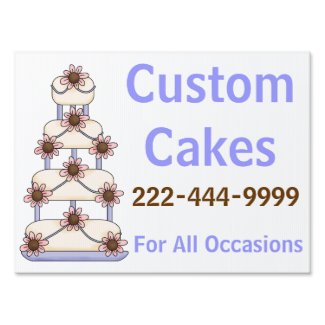 Custom Cake Decorating Yard Sign