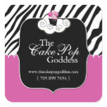 Custom Cake Pop Labels Square Stickers