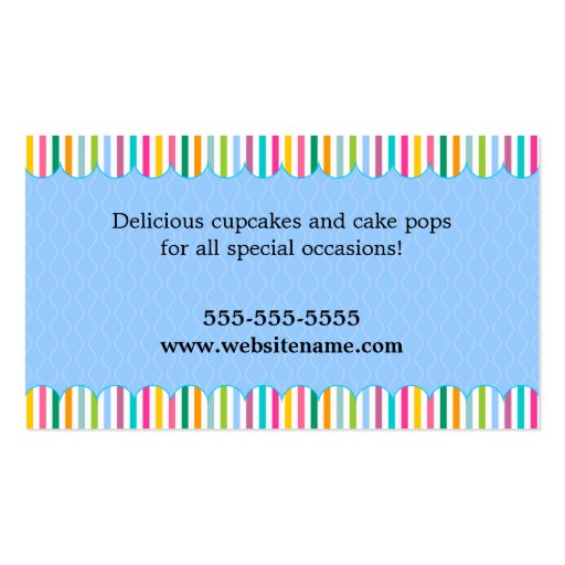 CUSTOM Cake Pops Business Cards (back side)