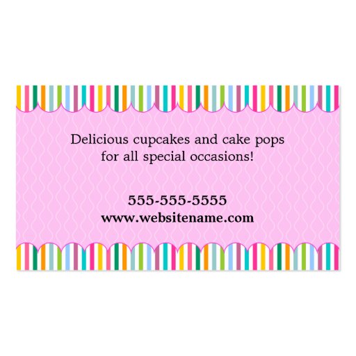 CUSTOM Cake Pops Business Cards (back side)