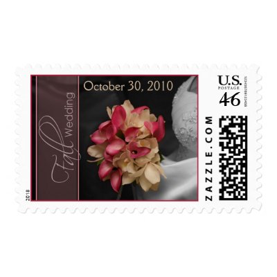 Custom Calla Lilies Spot Color Fall Wedding Postage by TheWeddingShoppe