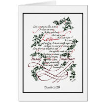 Custom Calligraphy I Corinthians 13 Card Sample