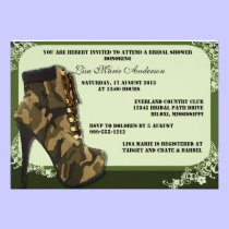 Custom Camouflage Military Bridal Shower Invites invitations