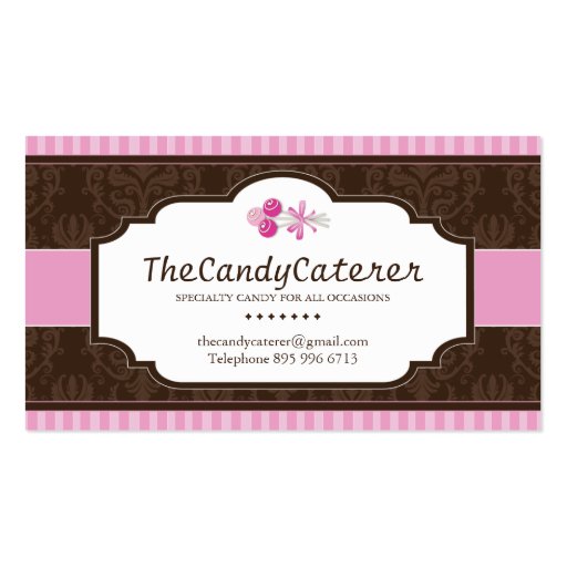 CUSTOM Candy Caterer Business Card (front side)