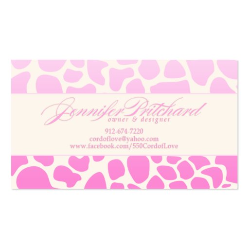 Custom Cards for Jennifer Business Card Templates (back side)