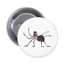 Custom Cartoon Black Widow Spider Shirt Pinback Buttons