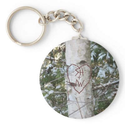 Custom Carved Birch Tree Key Chain