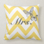 Custom Chevron Monogram Wedding Throw Pillow pillows