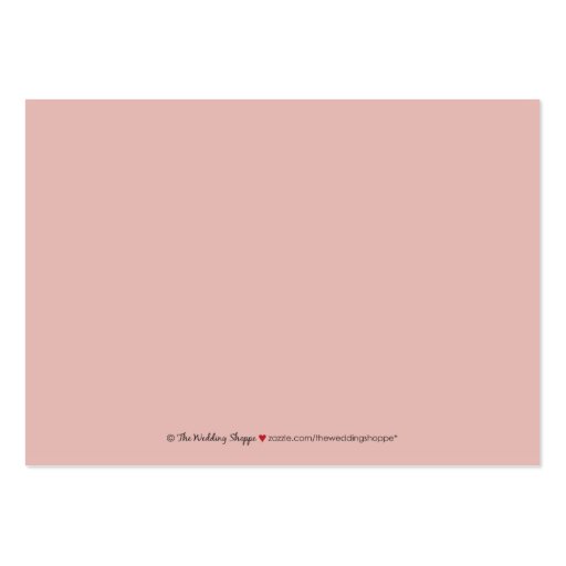 :custom: Chocolate/Pink Damask 3.5x2.5" Reception Business Card (back side)