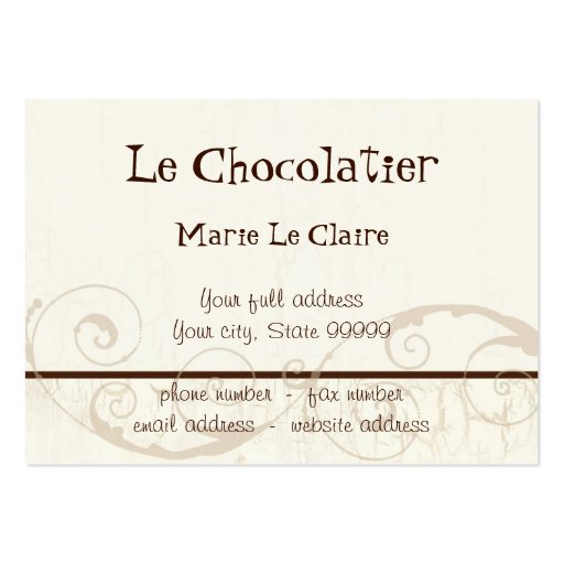 Custom Chocolate Sweet Shoppe Business Cards (back side)