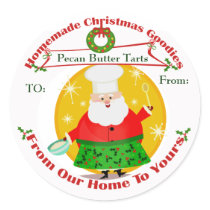 Custom Christmas Baked Goods Santa  Stickers