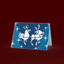Custom Christmas Card Classic Blue Christmas Cards cards
