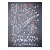 Custom Christmas Chalkboard Postcard postcards