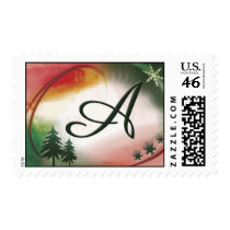 Custom Christmas Monogram Initial A postage by aslentz Custom Christmas Monogram Initial A postage