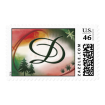 Custom Christmas Monogram Initial D postage by aslentz Custom Christmas Monogram Initial D postage