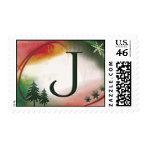 Custom Christmas Monogram Initial J postage by aslentz Custom Christmas Monogram Initial J postage