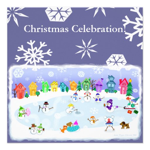 custom christmas snow day party invitation zazzle custom christmas snow day party invitation zazzle