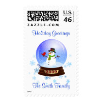 Custom Christmas Snowglobe Postage Stamps