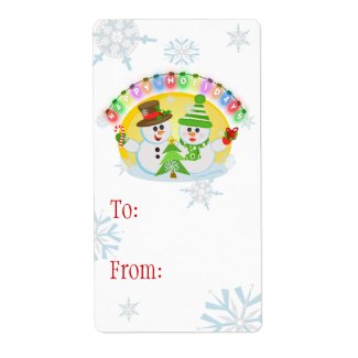 Custom Snowman Gift Labels