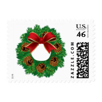 Custom Christmas Wreath Postage Stamps 2011