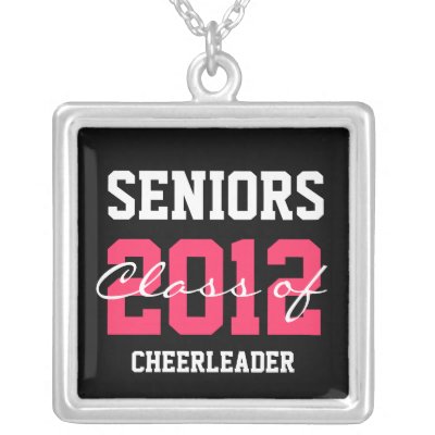 Custom Class of 2012 Sporty Pink+Black Necklace