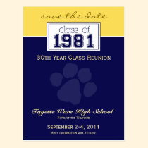 :custom Class Reunion Save-the-Date Announcement 2 postcards