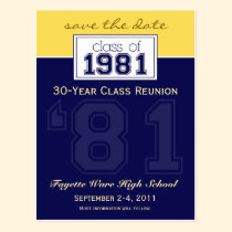 :custom: Class Reunion Save-the-Date Announcement postcards