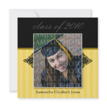 CUSTOM Classy SQUARE Graduation Invitation (gold)