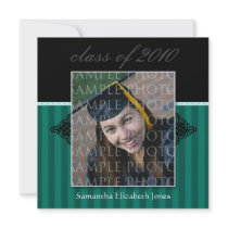 CUSTOM Classy SQUARE Graduation Invitation (green)