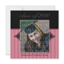 CUSTOM Classy SQUARE Graduation Invitation (rose)