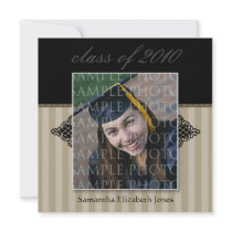 CUSTOM Classy SQUARE Graduation Invitation (taupe)