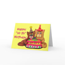 Custom Clay Cats Birthday Wishes cards