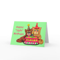 Custom Clay Cats Birthday Wishes cards