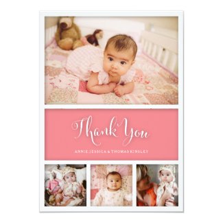 Custom Color Baby First Thank You Photo Card