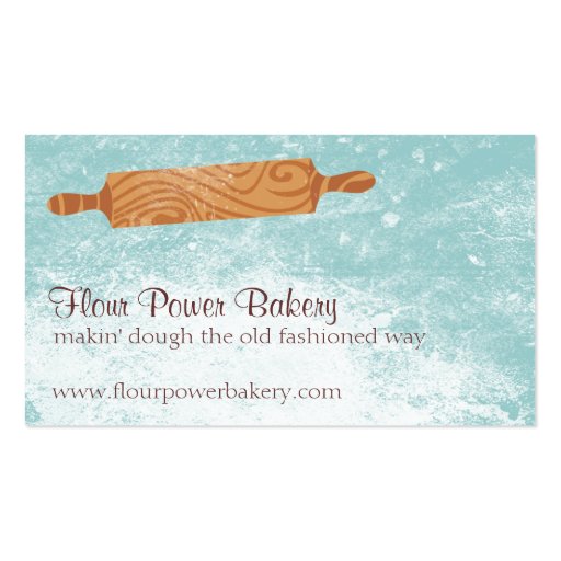 Custom color baking bakery rolling pin flour business card (front side)