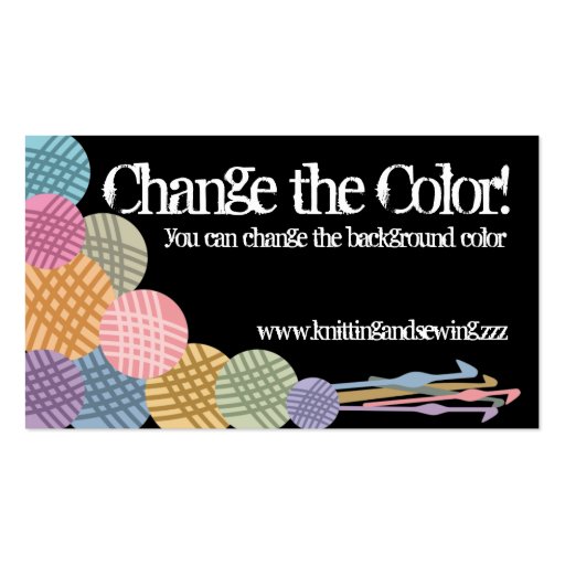 Custom color balls of yarn crochet hooks biz cards business card template