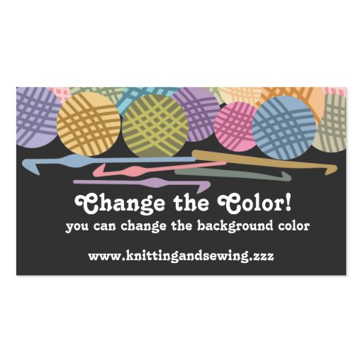 Custom Color Balls Of Yarn Crochet Hooks Biz Cards Double Sided Standard Business Cards Pack Of Yarn Shop Business Plan Template