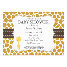 Custom Color Giraffe Baby Shower Invitations