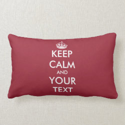Custom color Keep calm throw lumbar pillow | red