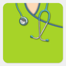 Custom Color Medical Scrubs Square Stickers