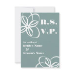 Custom Color Modern Wedding RSVP With Flowers Invite