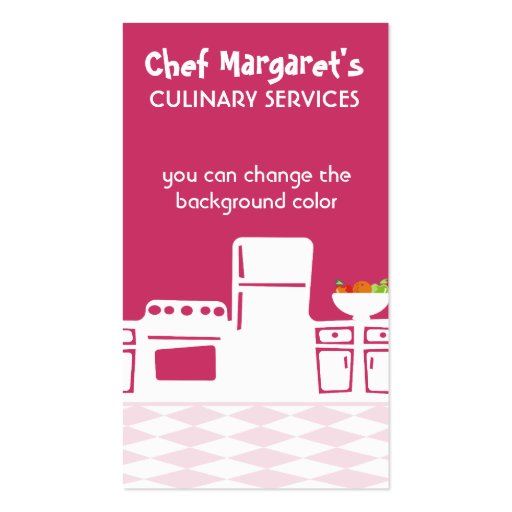 Custom color retro kitchen cooking baking biz card business card templates