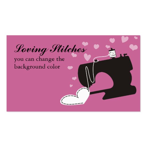 Custom color sewing machine stitching heart card business cards (front side)