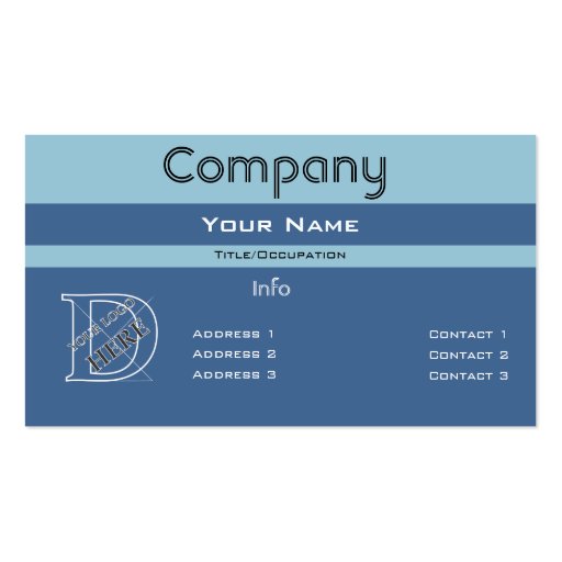 Custom Color-Simple Blue Barred Design Business Card