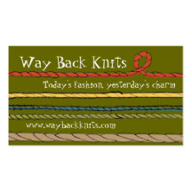 Custom color yarn strings knitting crochet card business card template