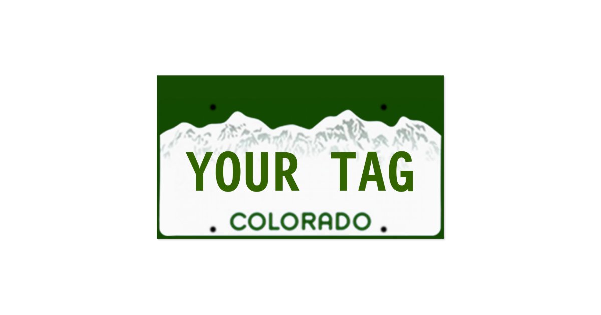 Custom Colorado License Plate Business Card Zazzle