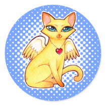 Custom Colors Fairy Angel Kitty Cat Art - so cute! Sticker